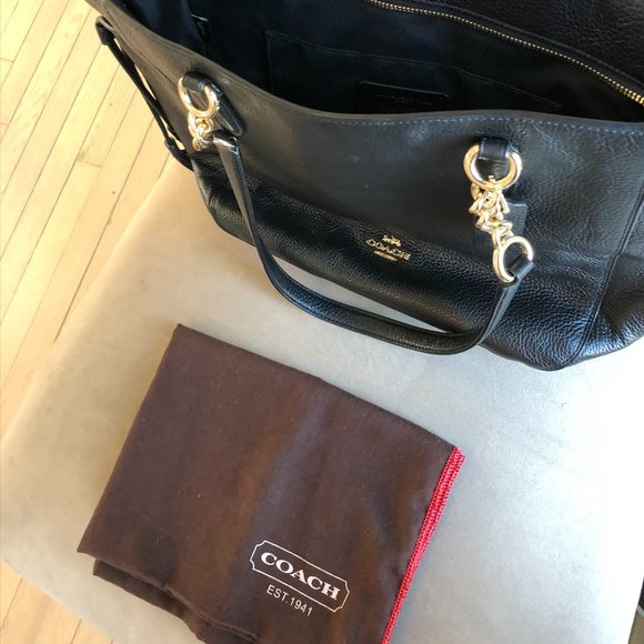 Coach black leather large handbag - Picture 6 of 13